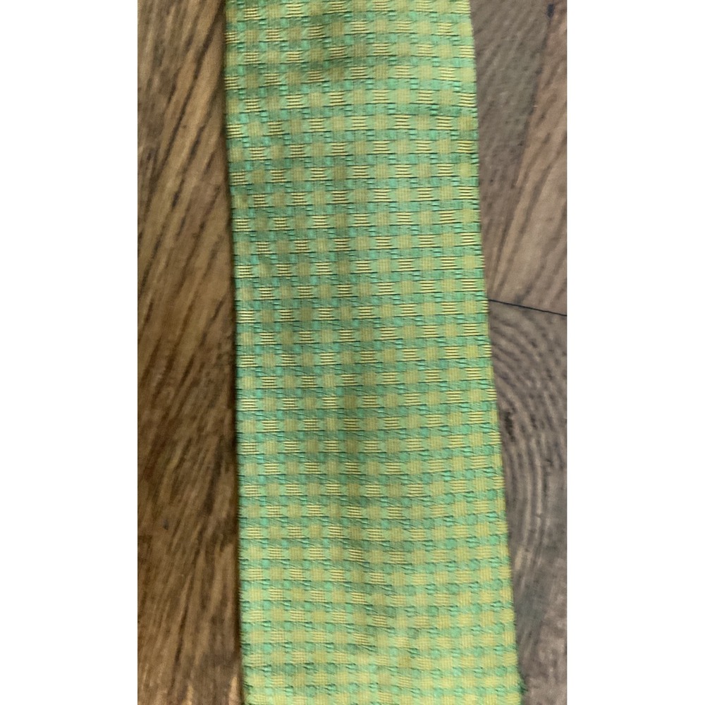 Gallery Collection by Christina Desiree Lime Green Gold Basketweave Silk Tie